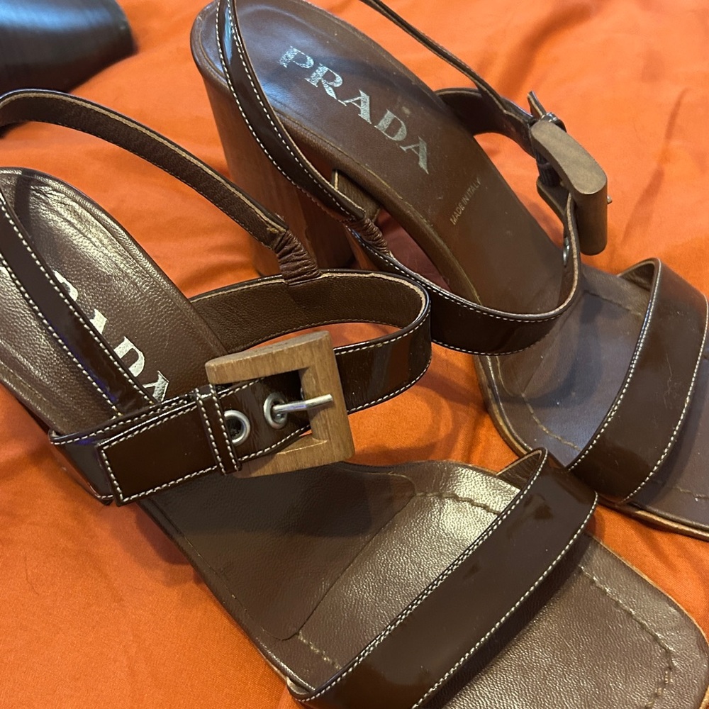 Vintage Prada Dark Brown Strappy Sandals